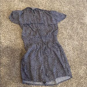 Sleeveless Blue dotted romper